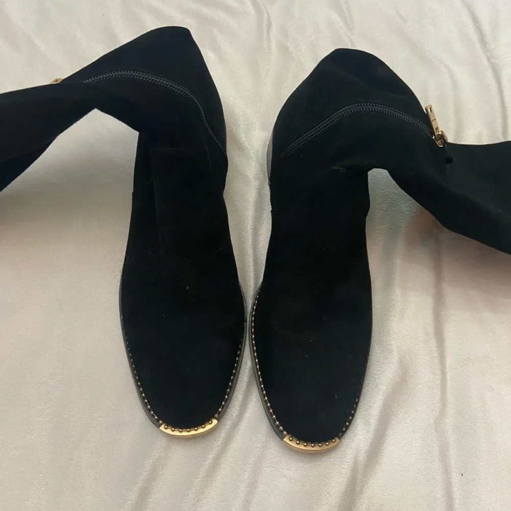 Coach Natalia Black Over the Knee Suede Boots
